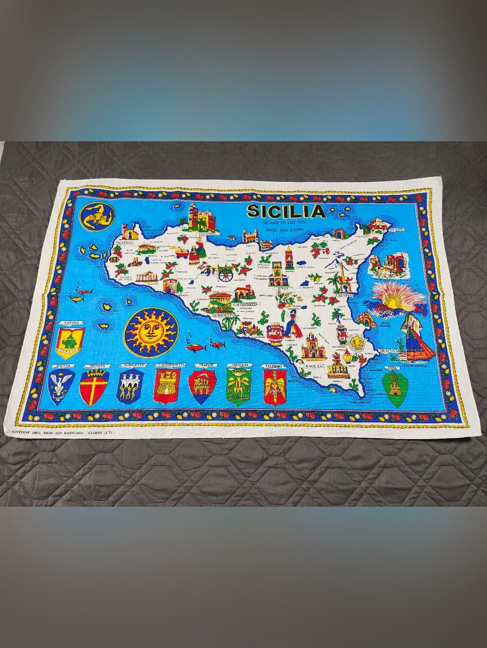 Sicilia cotton tea towel souvenir 100% cotone (cotton)